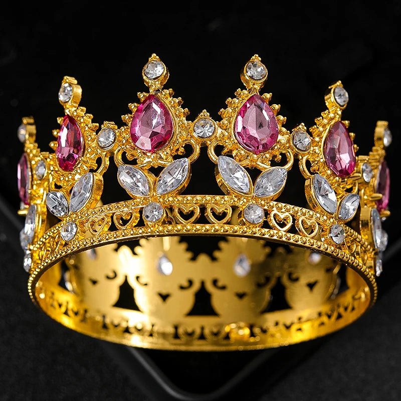 Baroque Round Crystal Tiaras And Crowns Rhinestone Prom Diadem Crown Bridal Wedding Hair Accessories Jewelry Crown Tiara Gift - PrimeNest