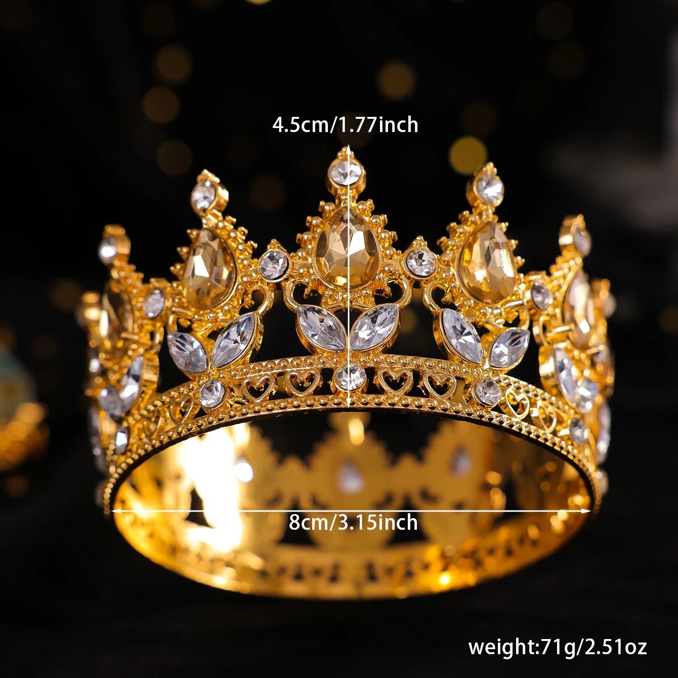 Baroque Round Crystal Tiaras And Crowns Rhinestone Prom Diadem Crown Bridal Wedding Hair Accessories Jewelry Crown Tiara Gift - PrimeNest