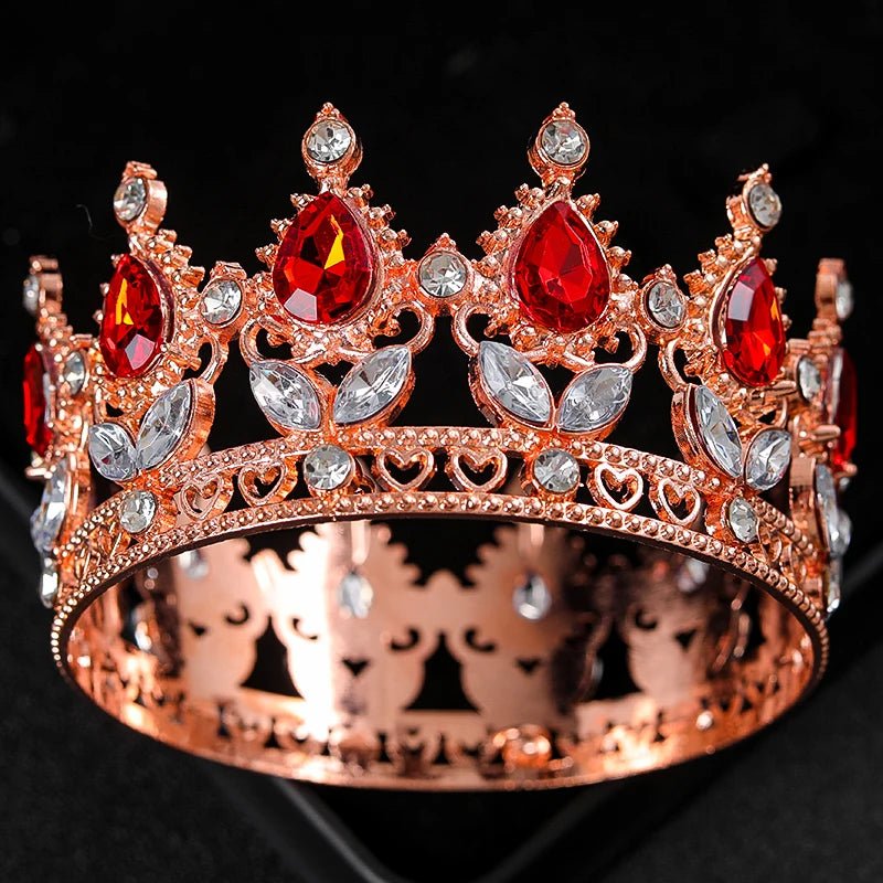 Baroque Round Crystal Tiaras And Crowns Rhinestone Prom Diadem Crown Bridal Wedding Hair Accessories Jewelry Crown Tiara Gift - PrimeNest