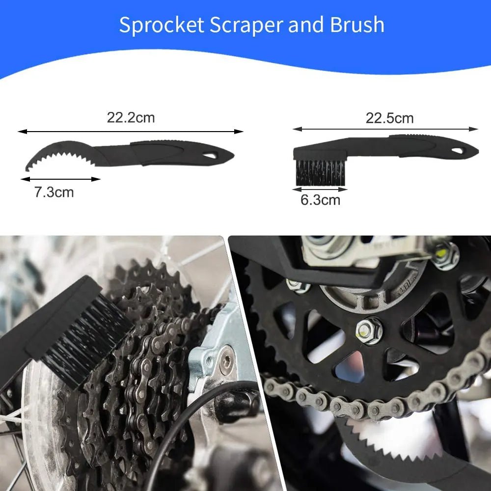 Bicycle Chain Cleaner Cycling Cleaning Kit Bike Wash Tool Set Bike Protection Oil Portable Outdoor Mountain Bicycle Repair Tools - PrimeNest