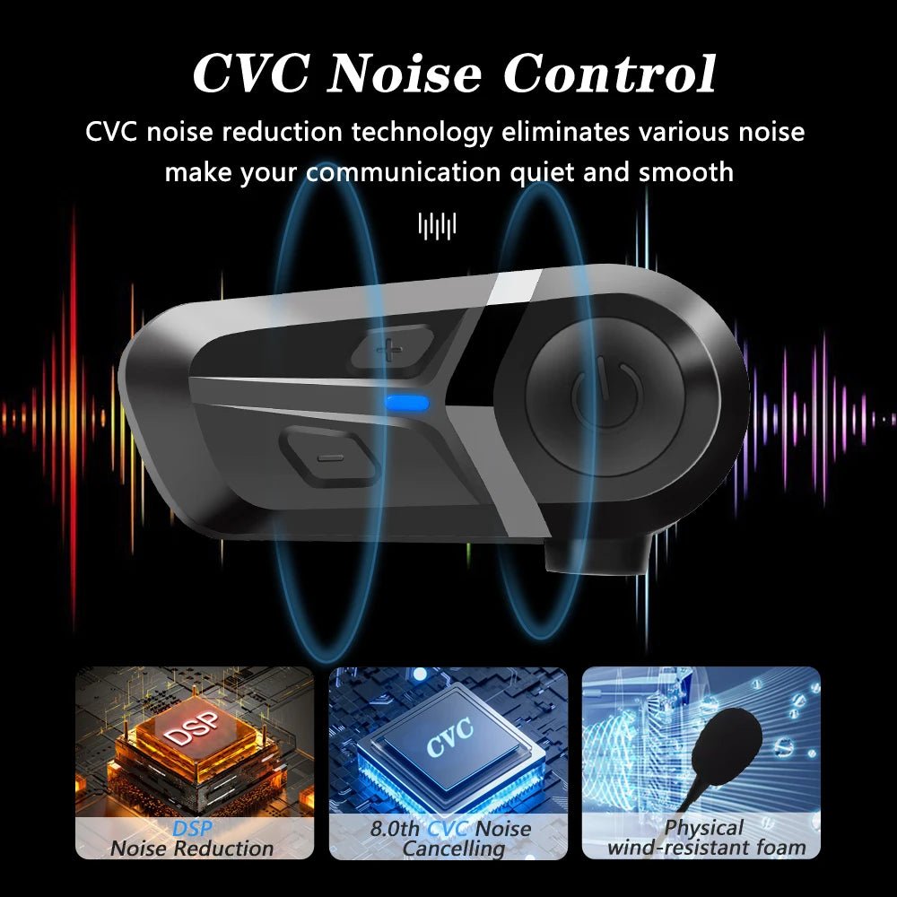 Bluetooth 5.3 Helmet Headset Wireless Hands-free Call Phone Kit Motorcycle Waterproof Earphone Music Player Speaker Moto - PrimeNest
