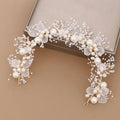 Bride headband pearl flower headband children's flower wreath super fairy princess hair accessory headband headband ribbon - PrimeNest