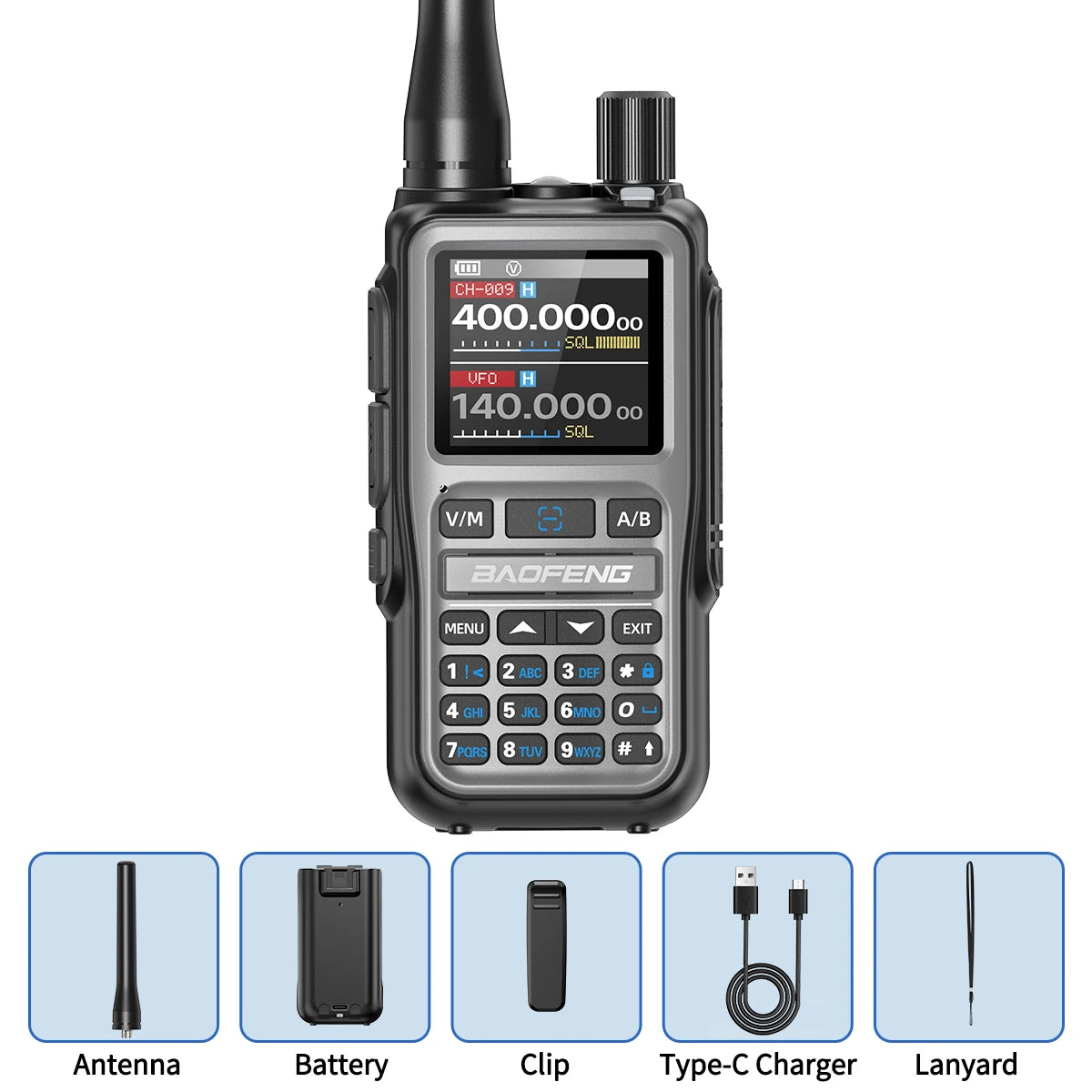 1PC Baofeng UV 5RMINI Wireless Frequency Reading Walkie Talkie AM Long Range Multi-Band Type-C Charger Ham Radio