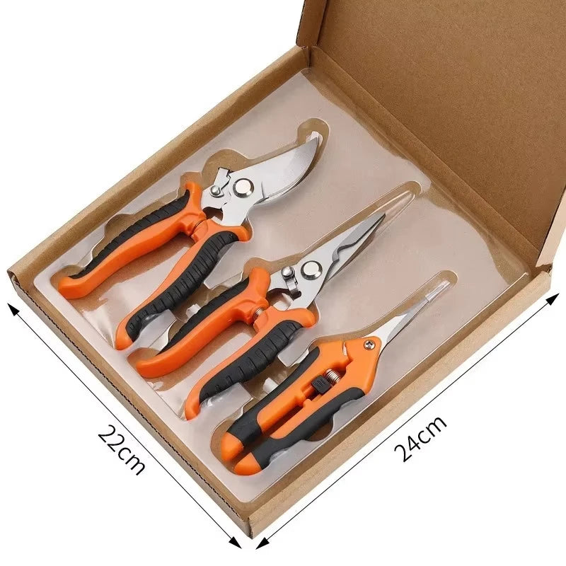 1/2PCS Straight Head Pruning Shears Non-slip HandleStainless Steel Outils Manuels Household Bonsai Garden Scissors Pruing Shear