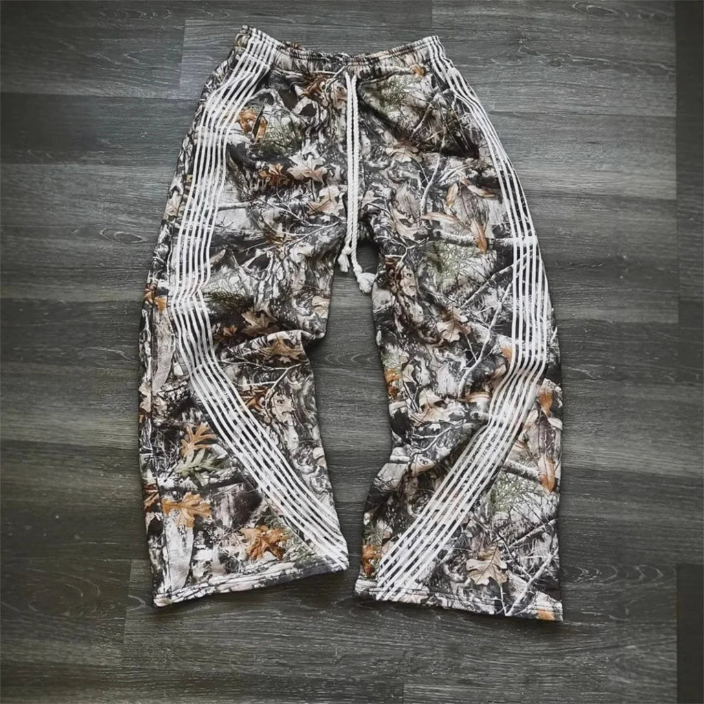 Camouflage Casual Pants Y2k Embroidered Camo Functional Tactical Functional Men's Women's Premium Jogging Drawstring Sweatpants - PrimeNest