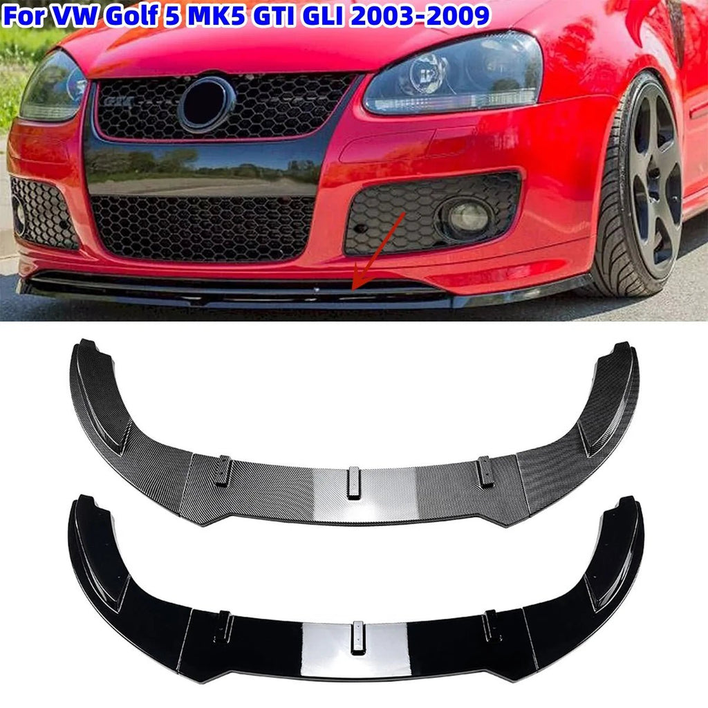 Car Front Bumper Lip Spoiler For VW Golf 5 MK5 GTI Jetta MK5 GLI 2003-2009 Diffuser Splitter Body Kit Lower Bumper Protector - PrimeNest