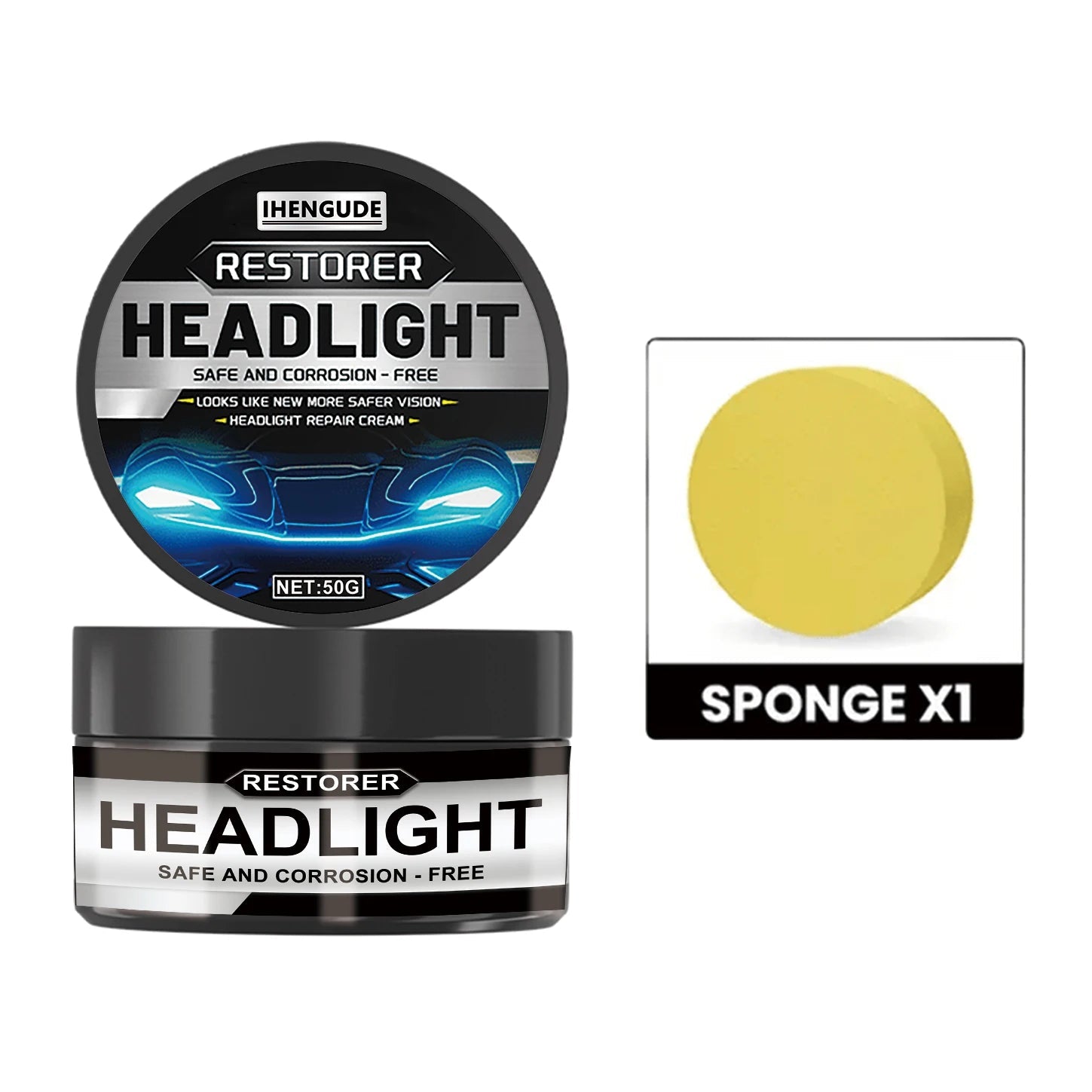 Car Headlight Restoration Polishing Kit - Scratch Remover and Oxidation Cleaning Repair Paste, Used for Polishing Car Headlights, Restoring Bright Shine - PrimeNest