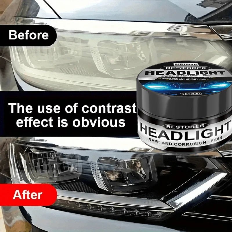 Car Headlight Restoration Polishing Kit - Scratch Remover and Oxidation Cleaning Repair Paste, Used for Polishing Car Headlights, Restoring Bright Shine - PrimeNest