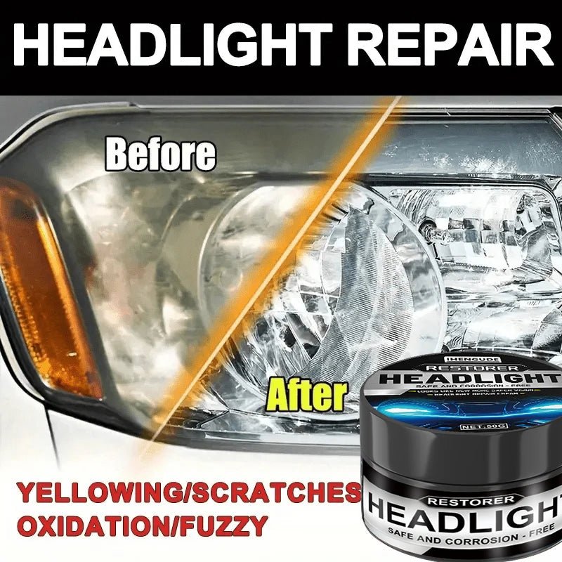 Car Headlight Restoration Polishing Kit - Scratch Remover and Oxidation Cleaning Repair Paste, Used for Polishing Car Headlights, Restoring Bright Shine - PrimeNest