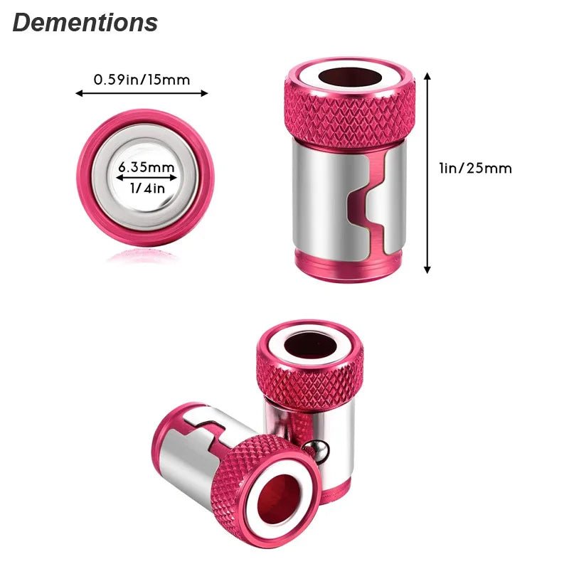 Clearance_Magnetic Ring Cross Phillips Screwdriver Bit Holder 6.35mm 1/4 Universal Alloy Anti-corrosion Strong Magnetizer Power - PrimeNest