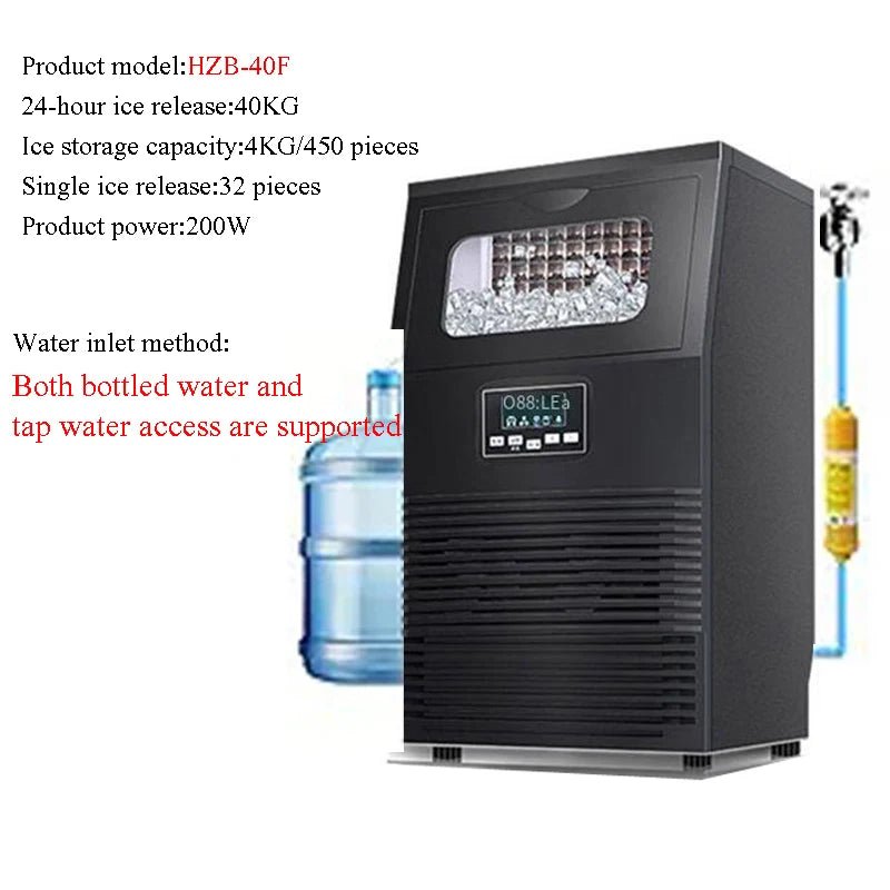 Countertop Ice Makers Stainless Steel Housing Auto Self-Cleaning With Ice Bags And Ice Scoop Kitchen Office And More - PrimeNest