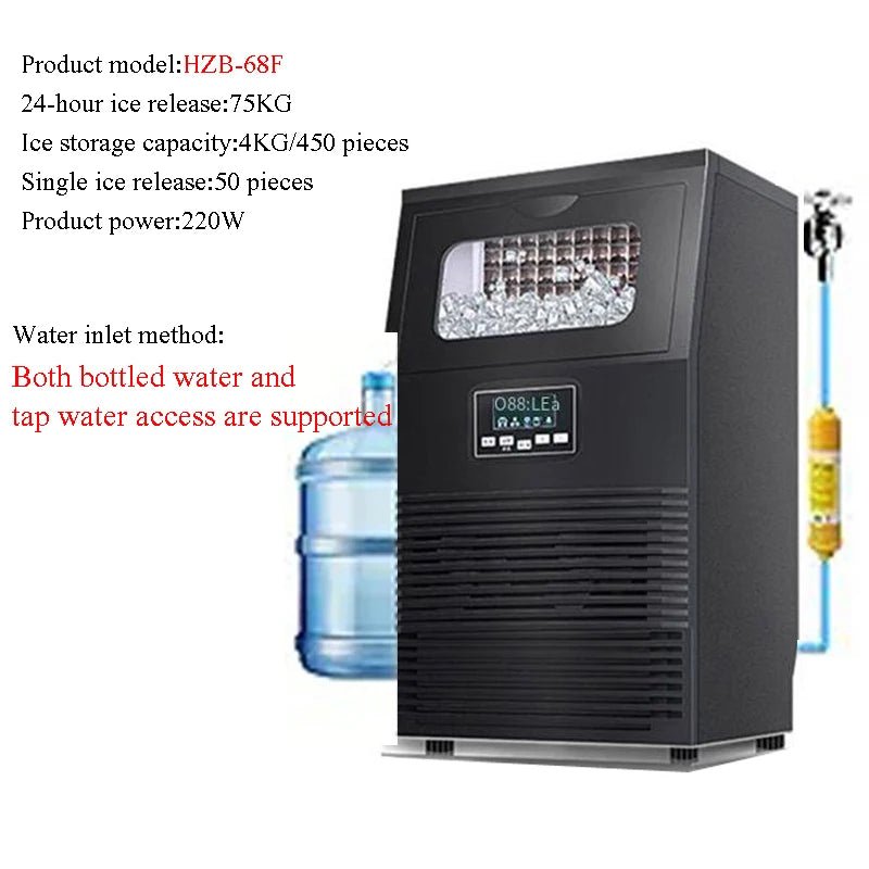 Countertop Ice Makers Stainless Steel Housing Auto Self-Cleaning With Ice Bags And Ice Scoop Kitchen Office And More - PrimeNest