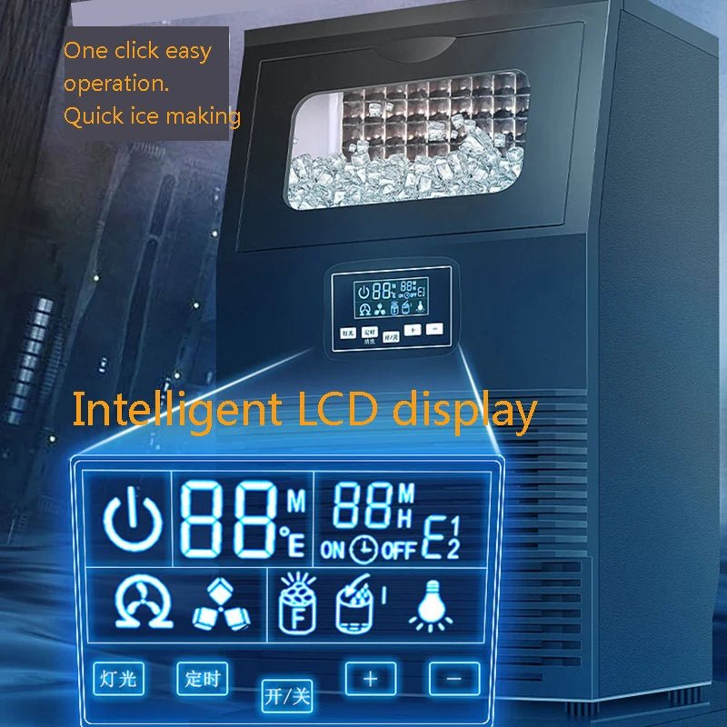Countertop Ice Makers Stainless Steel Housing Auto Self-Cleaning With Ice Bags And Ice Scoop Kitchen Office And More - PrimeNest