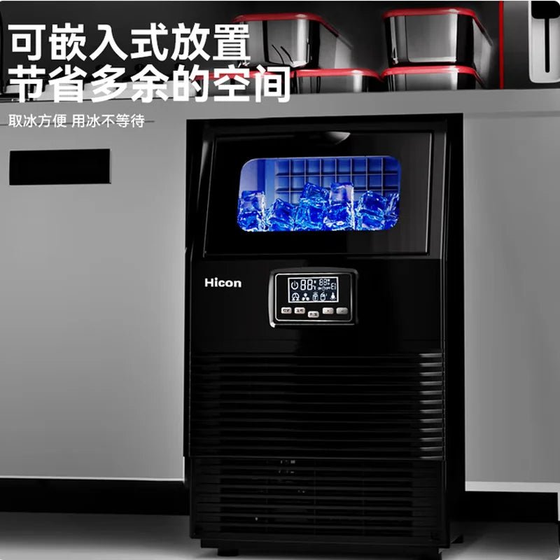 Countertop Ice Makers Stainless Steel Housing Auto Self-Cleaning With Ice Bags And Ice Scoop Kitchen Office And More - PrimeNest