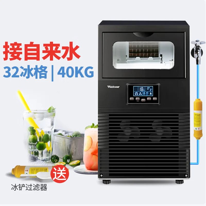 Countertop Ice Makers Stainless Steel Housing Auto Self-Cleaning With Ice Bags And Ice Scoop Kitchen Office And More - PrimeNest