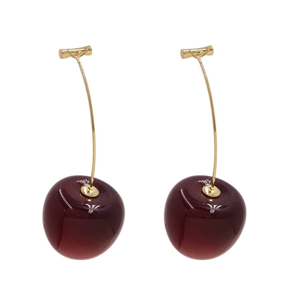 Cute Cherry Fruit Acrylic Earrings Fashionable Resin Cherry Earrings For Women Kpop Jewelry Trendy Accessories - PrimeNest