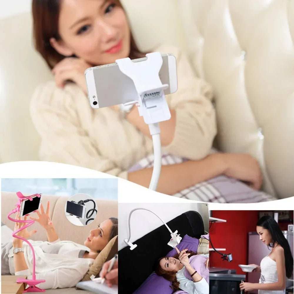 Universal Adjustable Long Arm Phone Stand Desk Mount Holder for iPhone Samsung Xiaomi Huawei-Bedside Compatible with All Models