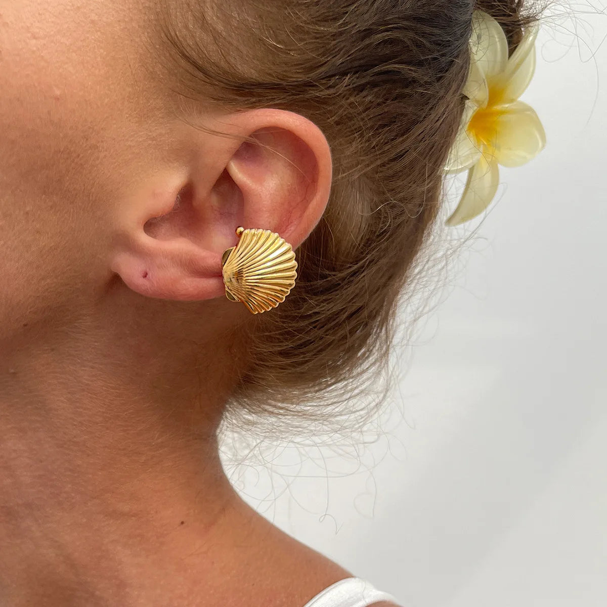 LATS Starfish Shell Flower Clip Earrings for Women Gold/Silver Color Non-Piercing Ear Cuff Daily Jewelry Accessories Party Gift
