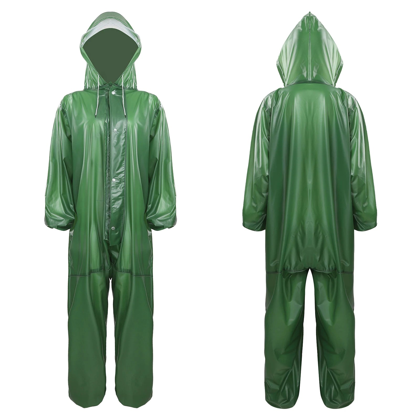Adults Transparent Full-body Hooded Raincoat Portable Convenient One-piece Waterproof Raincoat Jumpsuit for Outdoor Workwear
