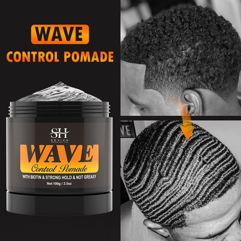 Deep Wave Control Pomade 360 Biotin Sport Strong Hold Wave Hair Gel With Brush Wavy Hair Oil Shampoo Conditioner Styling Care - PrimeNest