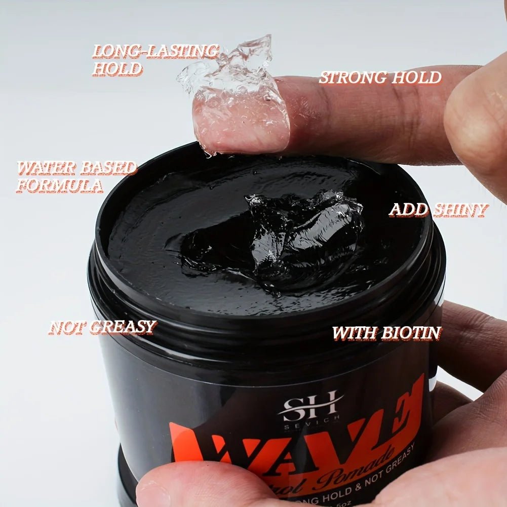 Deep Wave Control Pomade 360 Biotin Sport Strong Hold Wave Hair Gel With Brush Wavy Hair Oil Shampoo Conditioner Styling Care - PrimeNest
