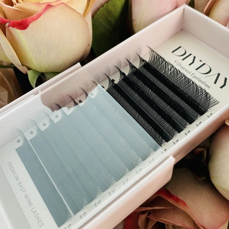 DIYDAY YY Shaped Eyelash Extension C D Curl Faux Mink Lashes Wholesale YY Shape False Eyelashes for Eye Makeup Beauty - PrimeNest