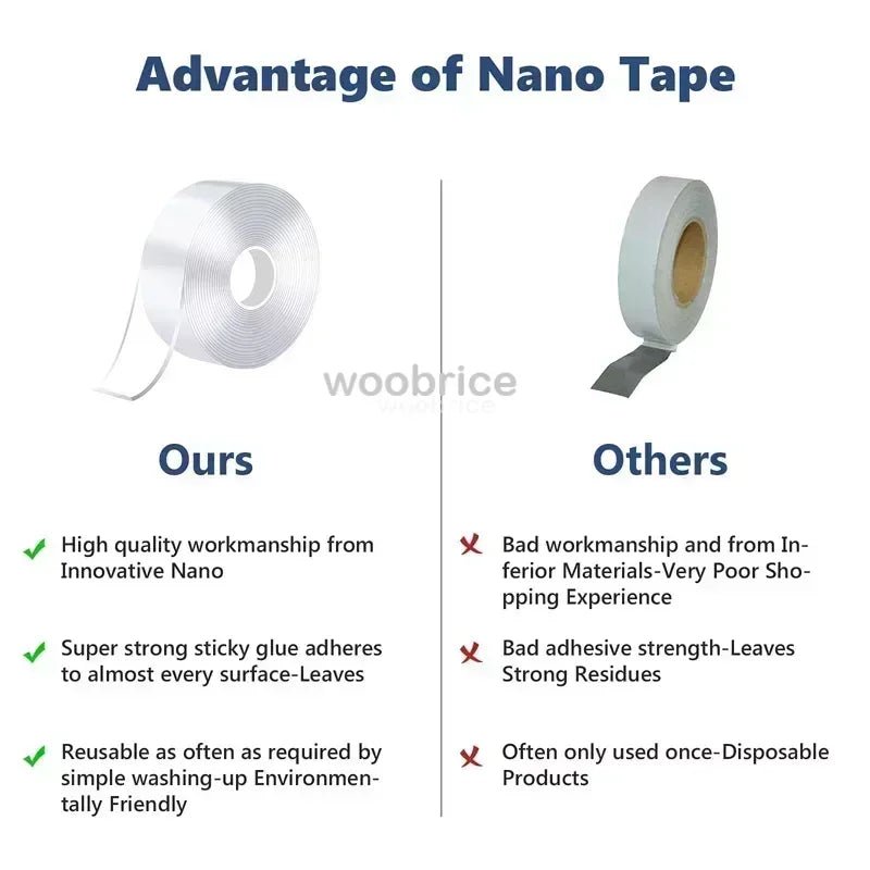 Double Face Transparent Double Sided Tape Super Strong Sided Reusable Waterproof Tapes Heat Resistance Bathroom Home Decoration - PrimeNest