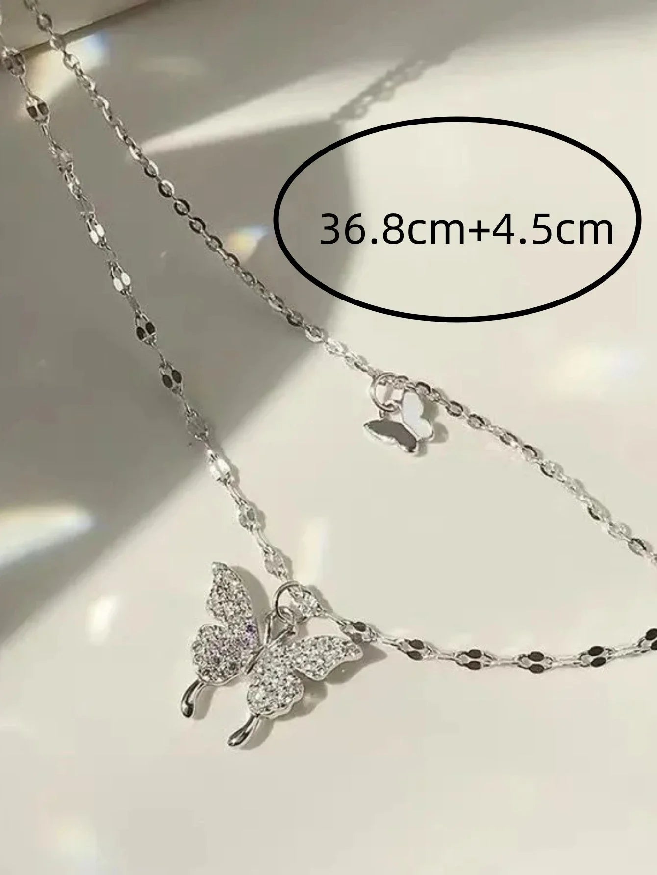 Double Layer Butterfly Necklace for Women, Lats Sparkling Collar Chain, Exquisite Jewelry, Banquet Party, Holiday Gift, 1 - PrimeNest