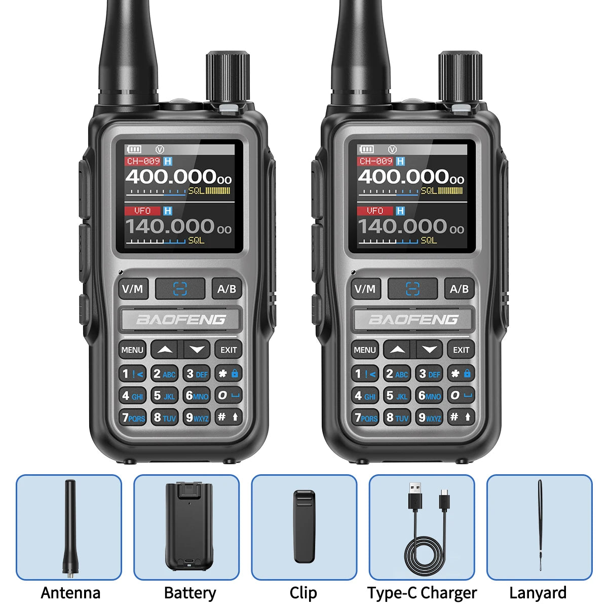 1PC Baofeng UV 5RMINI Wireless Frequency Reading Walkie Talkie AM Long Range Multi-Band Type-C Charger Ham Radio