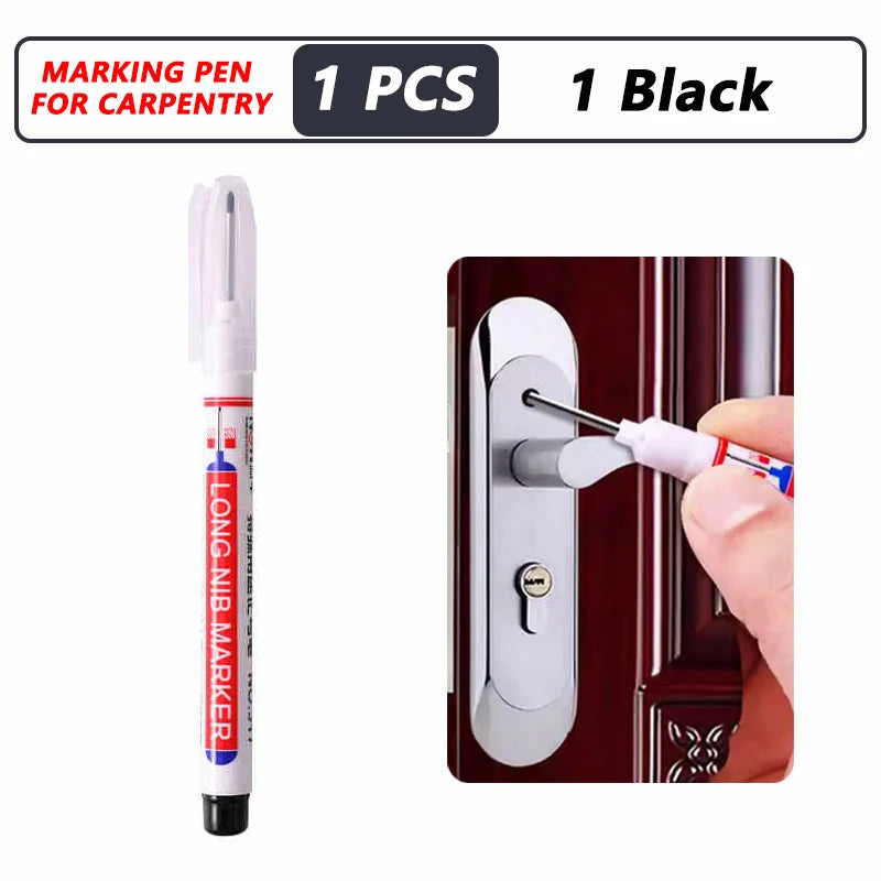 1-40PCS 20mm Deep Hole Long Nib Head Markers For Metal Perforating Pen Waterproof Bathroom Woodworking Decoration Multi-Purpose