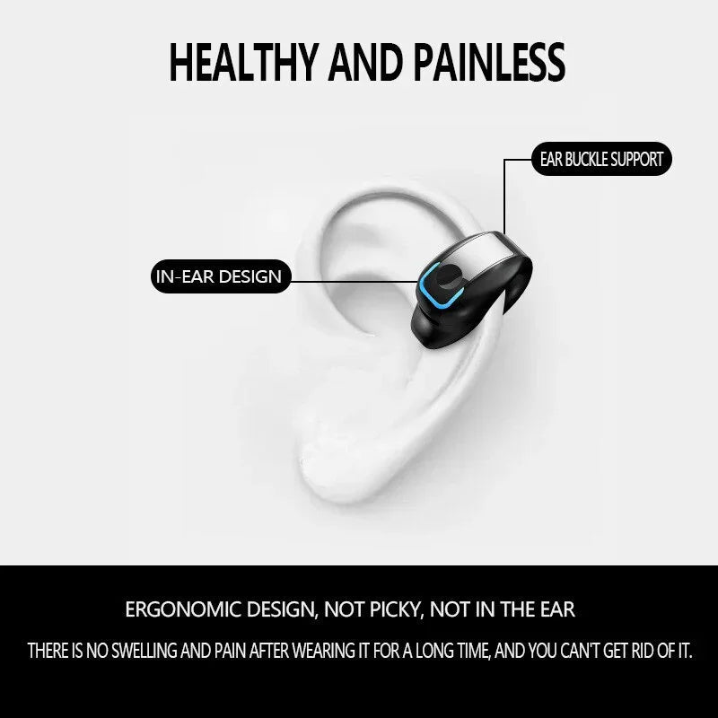 Earphone Clip Wireless Bluetooth Headphone Bone Conduction Headset High Quality TWS Auriculares Sport Noise Canceling With Mic - PrimeNest