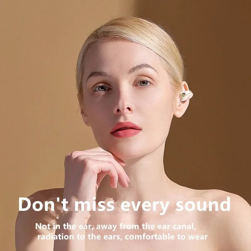 Earphone Clip Wireless Bluetooth Headphone Bone Conduction Headset High Quality TWS Auriculares Sport Noise Canceling With Mic - PrimeNest