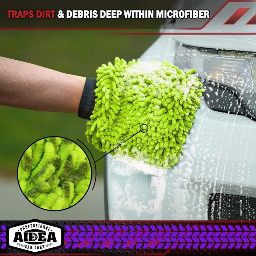 Electric Bicycle Car cleaning microfiber, 1/2-piece set scratch free and lint free, high-quality lint microfiber car wash gloves - PrimeNest