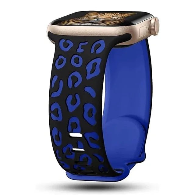 Engraved Leopard For Apple Watch Straps 40mm 44mm 42mm 45mm 41mm 49mm 38mm Silicone Bracelet Series 9 8 7 SE 6 5 4 ultra2 3 band - PrimeNest