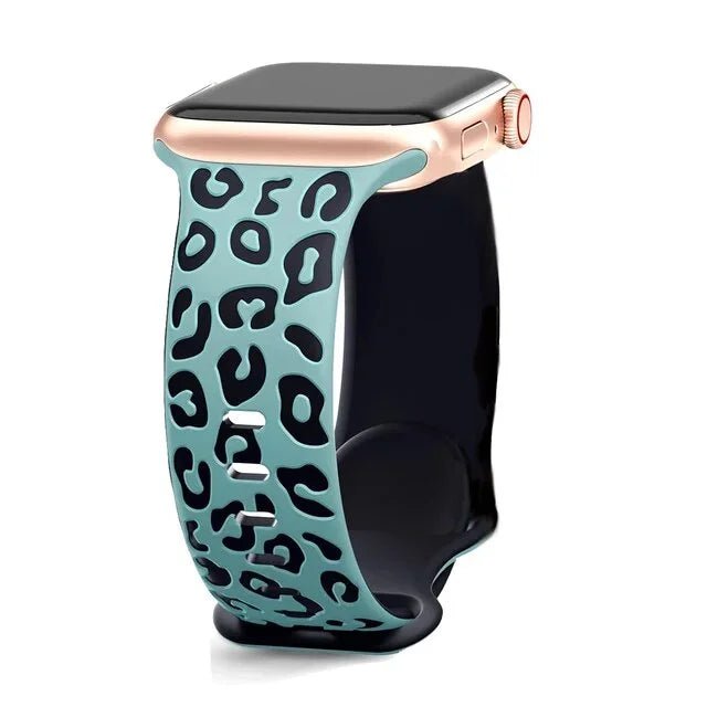 Engraved Leopard For Apple Watch Straps 40mm 44mm 42mm 45mm 41mm 49mm 38mm Silicone Bracelet Series 9 8 7 SE 6 5 4 ultra2 3 band - PrimeNest