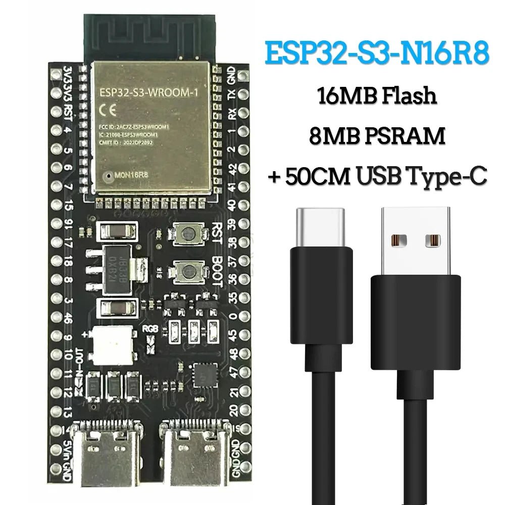 ESP32-S3 Wifi BT Module Development Board for Arduino IDE ESP32-S3-WROOM1 N16R8 N8R2 44Pin Type-C 16MB Flash 8M PSRAM ESP32 S3 - PrimeNest