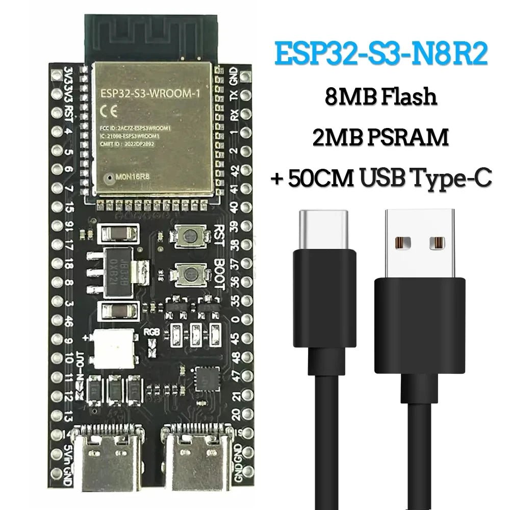 ESP32-S3 Wifi BT Module Development Board for Arduino IDE ESP32-S3-WROOM1 N16R8 N8R2 44Pin Type-C 16MB Flash 8M PSRAM ESP32 S3 - PrimeNest