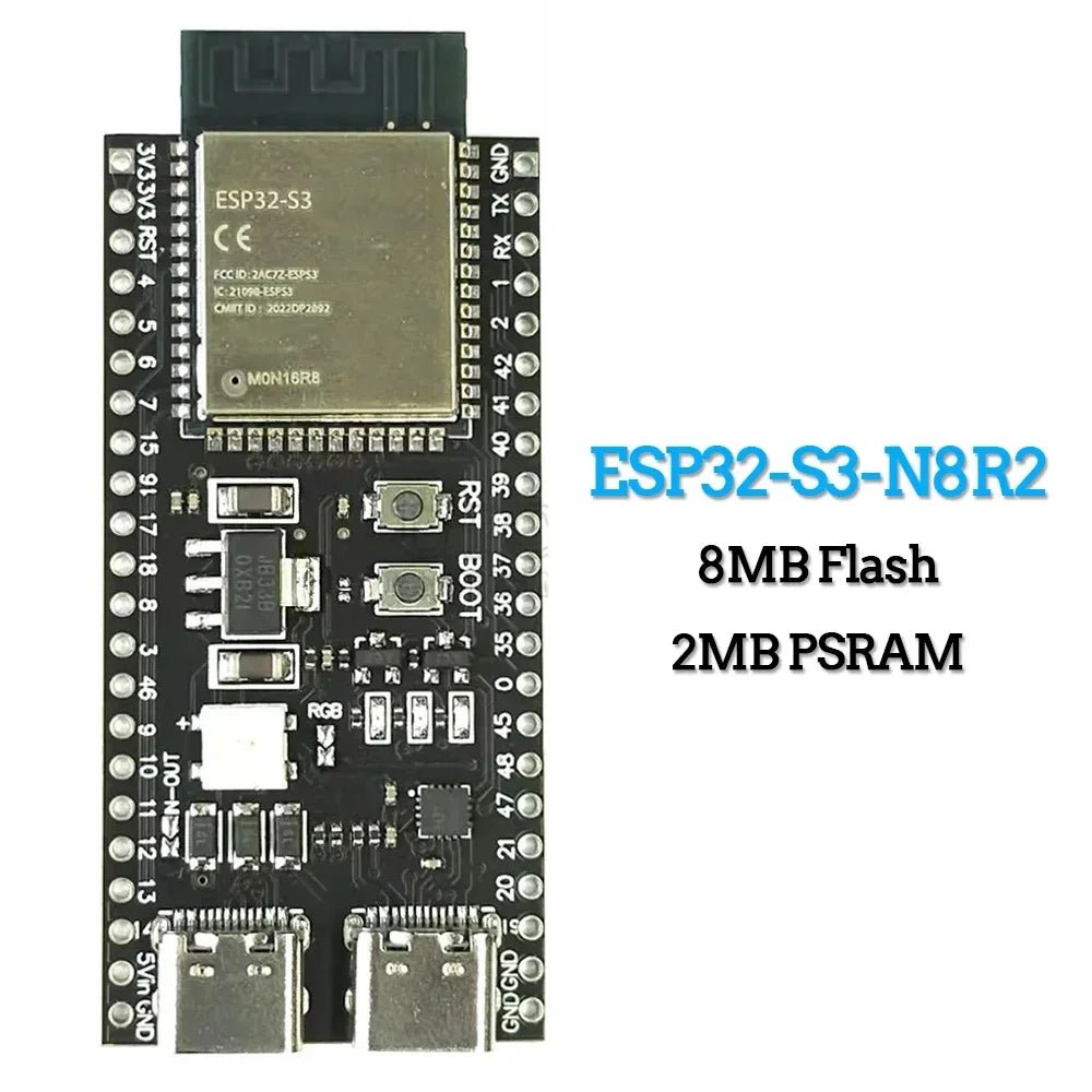 ESP32-S3 Wifi BT Module Development Board for Arduino IDE ESP32-S3-WROOM1 N16R8 N8R2 44Pin Type-C 16MB Flash 8M PSRAM ESP32 S3 - PrimeNest