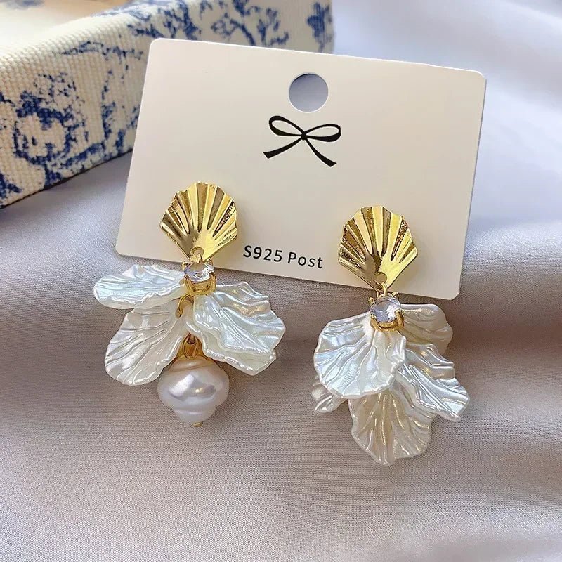 Exaggeration Ocean Style Shell Texture Stud Earrings for Women Trendy Accessories Personalization Jewelry Earrings Daily Wear - PrimeNest