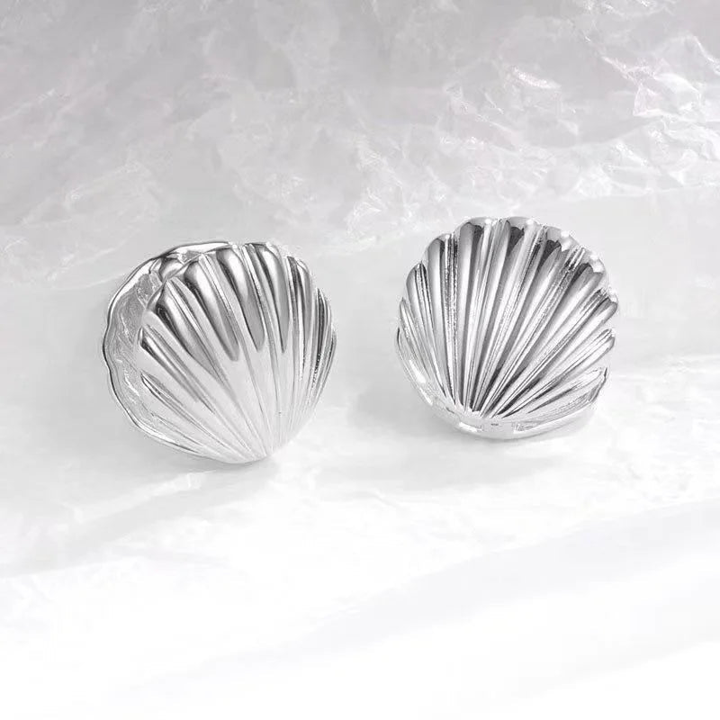 Exaggeration Ocean Style Shell Texture Stud Earrings for Women Trendy Accessories Personalization Jewelry Earrings Daily Wear - PrimeNest