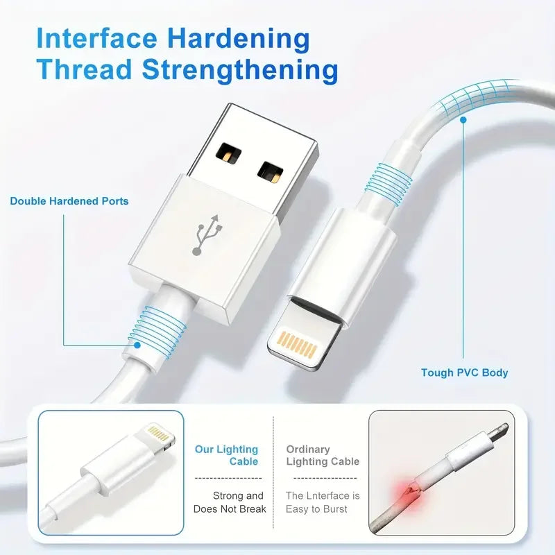 3pcs 1pc for iPhone charger cable lightning data cable original  MFi certified USB A charging cable suitable for iPhone 13 12 1