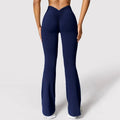 Fashion Micro Horn Leggings Women V-back Waist Sports Pants High Waist Push Up Butt Gym Pants Solid Slim Casual Leggings - PrimeNest