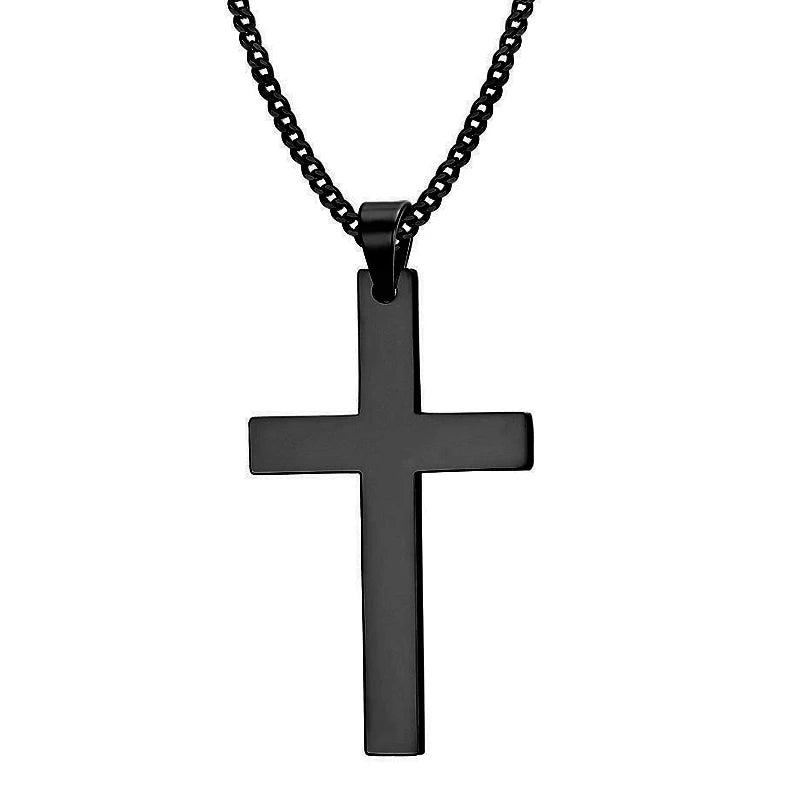 Fashion Stainless Steel Cross Pendant Necklace For Women Men Link Chain Charm Necklace Cool Boys Girls Punk Hip Hop Jewelry Gift - PrimeNest