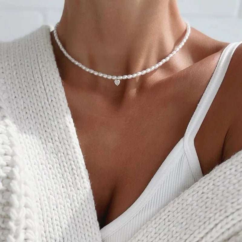 Fashion Tassel Chain Pendant Necklace For Women Boho Transparent Crystal & Imitation Pearl Chain Jewelry Valentine's Gift N0538 - PrimeNest