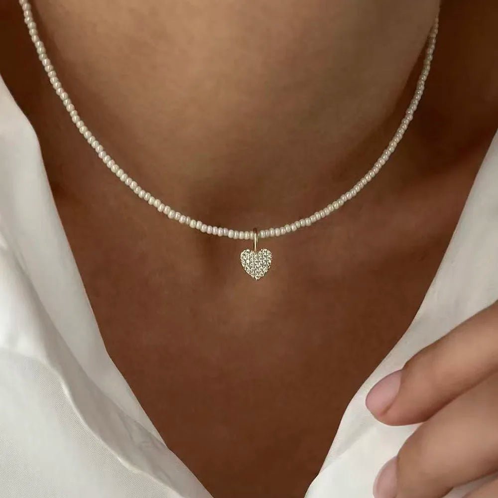 Fashion Tassel Chain Pendant Necklace For Women Boho Transparent Crystal & Imitation Pearl Chain Jewelry Valentine's Gift N0538 - PrimeNest