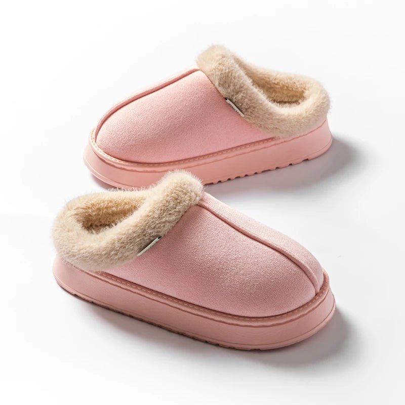 Fashion Women Fluffy Slippers for Autumn and Winter Indoor EVA Thick Sole Anti-Slip and Warm Unisex Slippers for Winter - PrimeNest