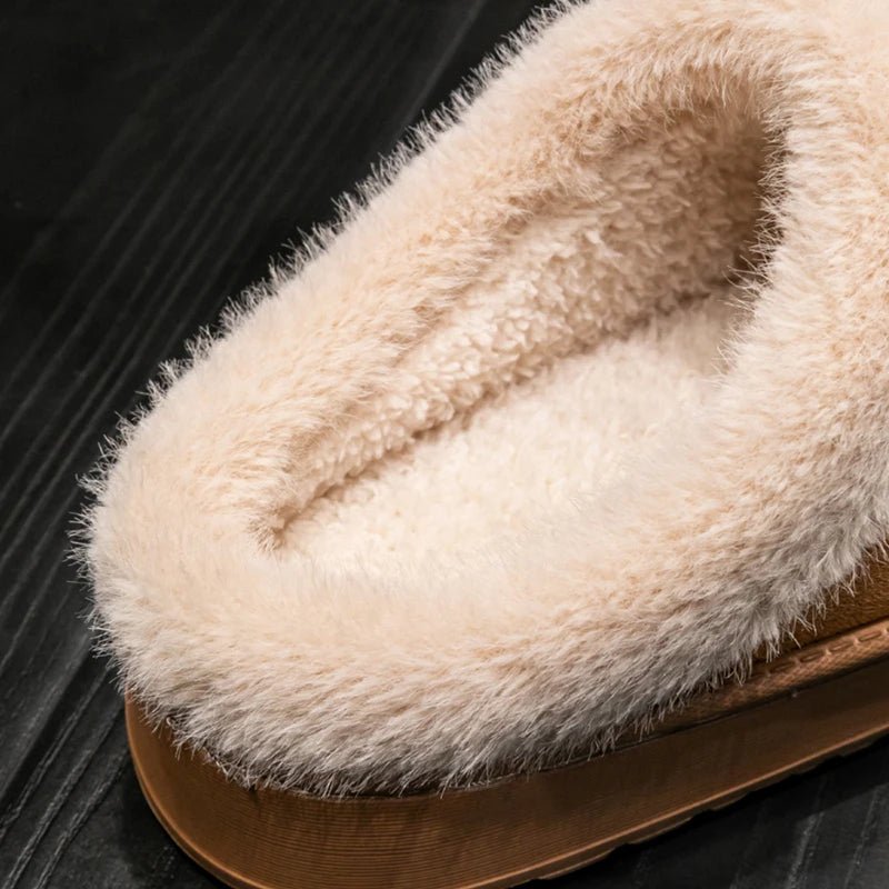 Fashion Women Fluffy Slippers for Autumn and Winter Indoor EVA Thick Sole Anti-Slip and Warm Unisex Slippers for Winter - PrimeNest