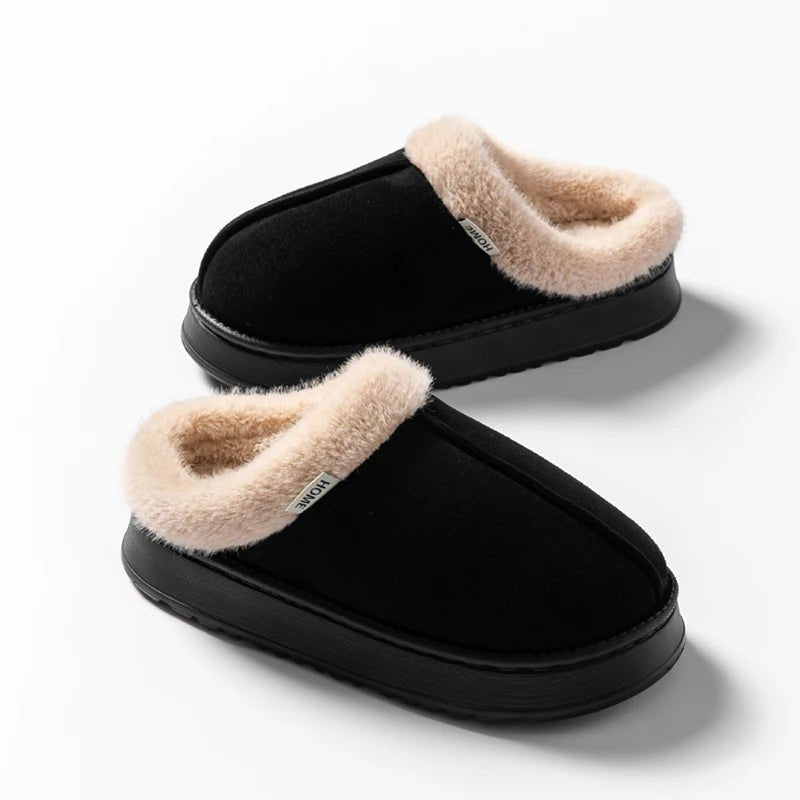 Fashion Women Fluffy Slippers for Autumn and Winter Indoor EVA Thick Sole Anti-Slip and Warm Unisex Slippers for Winter - PrimeNest