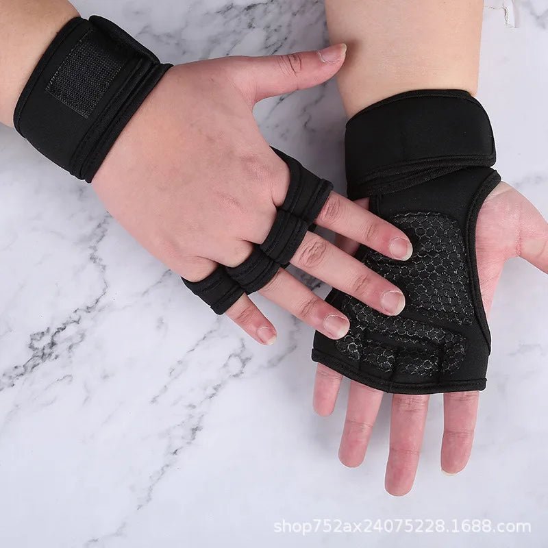 Fitness Men Women Gloves Gym Weightlifting Half Finger Wrist-Protecting Gloves Training Dumbbells Anti-Callus Anti Slip Gloves - PrimeNest