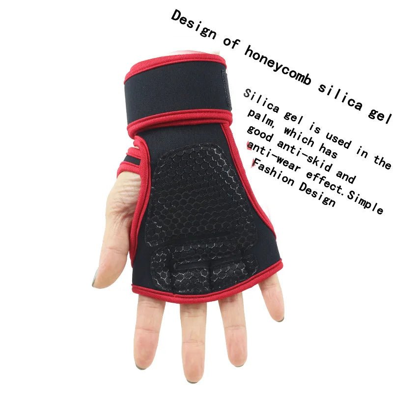 Fitness Men Women Gloves Gym Weightlifting Half Finger Wrist-Protecting Gloves Training Dumbbells Anti-Callus Anti Slip Gloves - PrimeNest